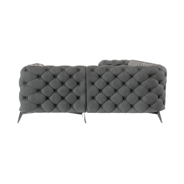 Šedá sametová rohová pohovka (pravý roh/do L) Chelsea – Ropez-image-2