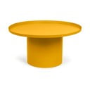 Kovový kulatý konferenční stolek v hořčicové barvě ø 72 cm Fleksa – Kave Home