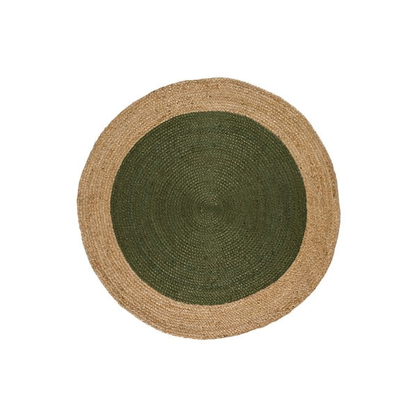 Zeleno-přírodní barvě kulatý koberec ø 120 cm Mahon – Universal