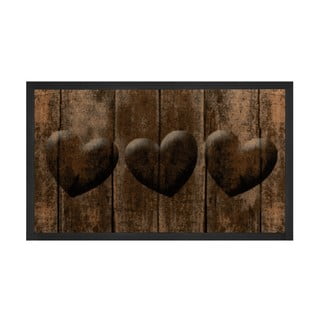 Hnědá rohožka Hanse Home Hearts, 45 x 75 cm