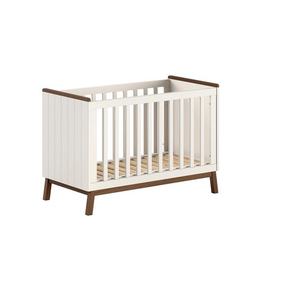 Béžová postýlka z borovicového dřeva s nastavitelnou výškou 60x120 cm Sezane – Vipack