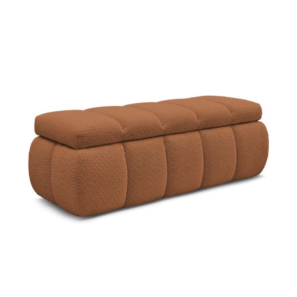 Oranžová lavice z textilie bouclé – Bobochic Paris-image-3