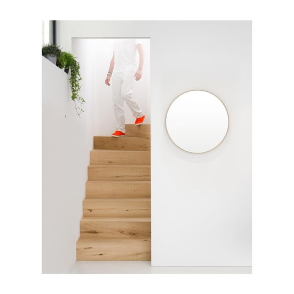 Nástěnné zrcadlo s rámem z dubového dřeva Wireworks Glance, ⌀ 66 cm-image-2