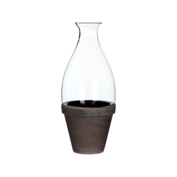 Skleník s keramickým květináčem Ego Dekor Garden, výška 32 cm