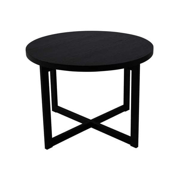 Černý konferenční stolek z dubového dřeva Canett Elliot, ø 70 cm