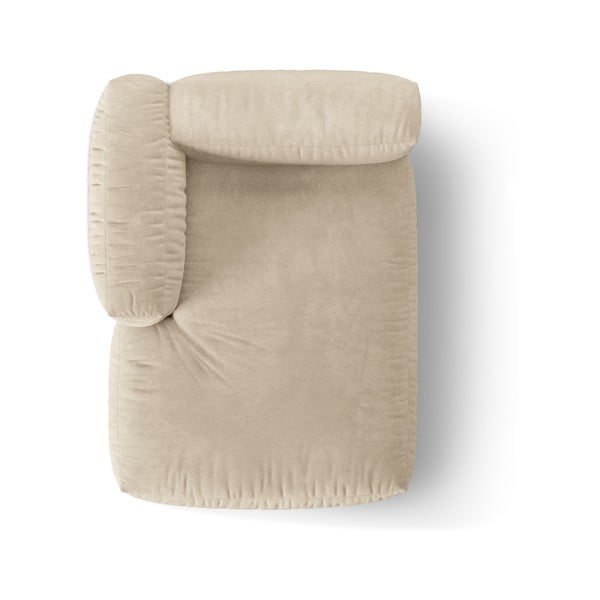 Béžový sametový modul pohovky (levý roh) Martina – Micadoni -image-3