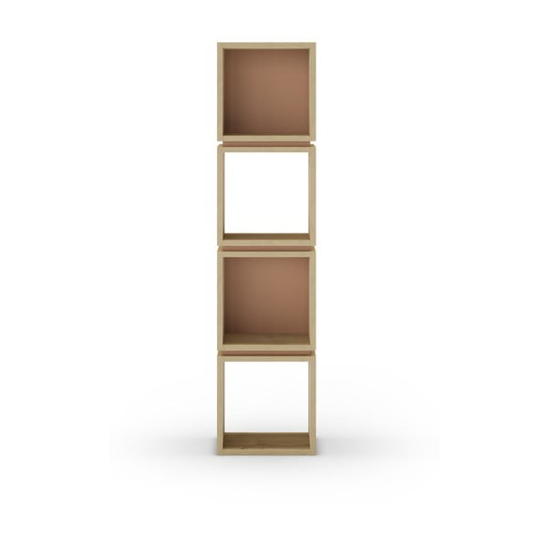 Knihovna v dekoru dubu v cihlovo-přírodní barvě 32x133 cm Lofty – Marckeric