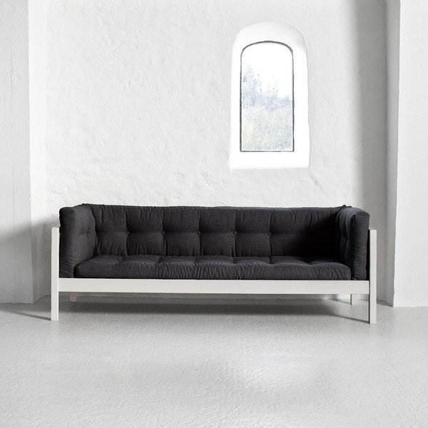 Pohovka pro tři Karup Fusion White/Linoso Dark Gray-image-1