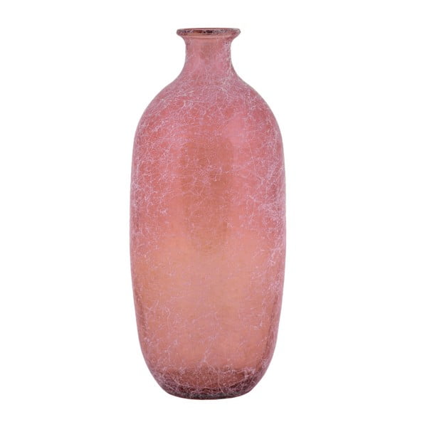 Růžová skleněná váza z recyklovaného skla Ego Dekor, 3,15 l