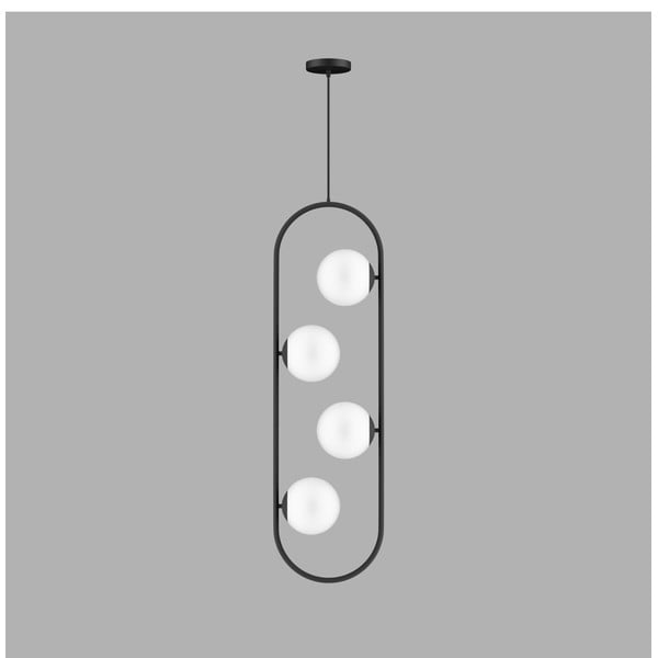 Černé závěsné svítidlo se skleněným stínidlem Club – Squid Lighting-image-1