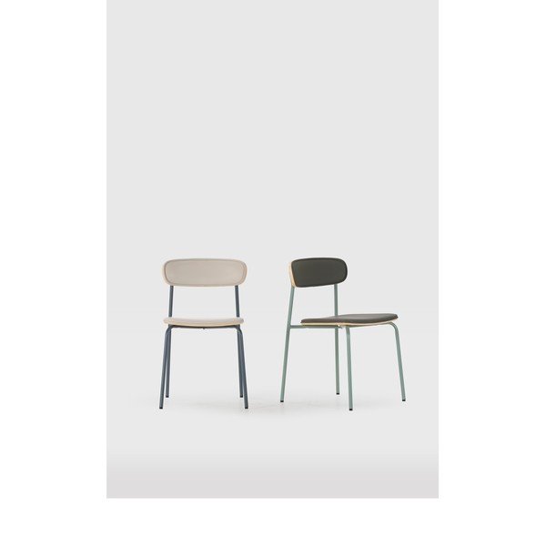 Tmavě zelené čalouněné stohovatelné jídelní židle v sadě 2 ks Saula – Marckeric-image-1