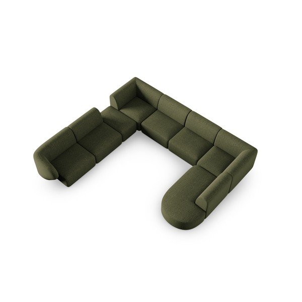 Zelená žinylková rohová pohovka (levý roh/do "U") Paolo – Milo Casa-image-1