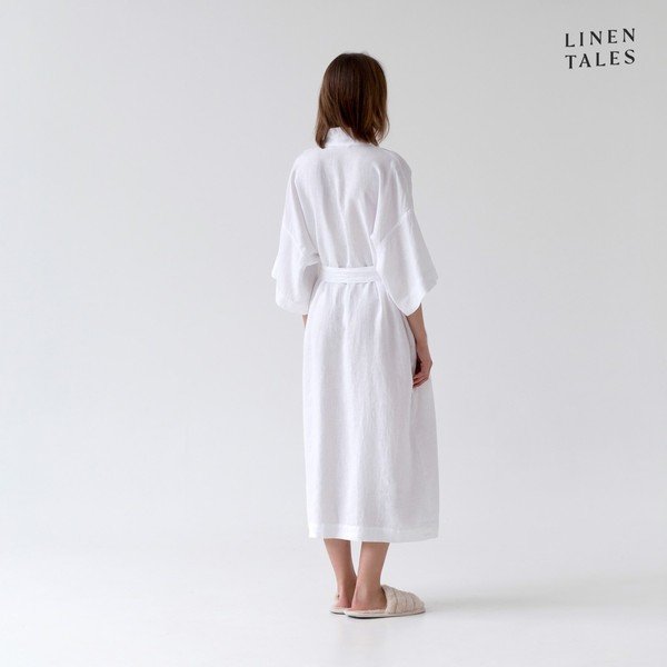 Bílý lněný župan velikost S/M Summer – Linen Tales-image-1