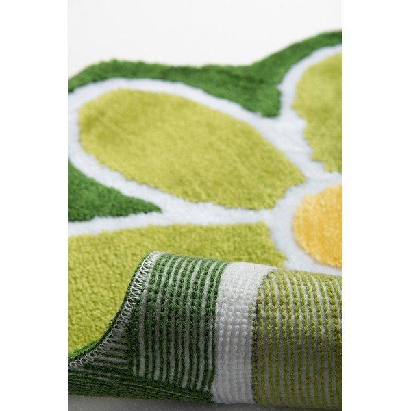 Zelená koupelnová předložka ø 90 cm Flower – Foutastic-image-1