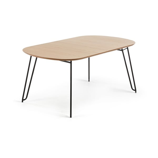 Rozkládací jídelní stůl v dekoru dubu v přírodní barvě 100x170 cm Novac – Kave Home