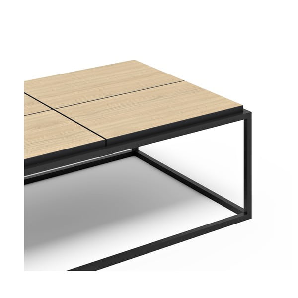 Konferenční stolek s deskou v dekoru dubu v černo-přírodní barvě 75x120 cm Douro – TemaHome-image-4