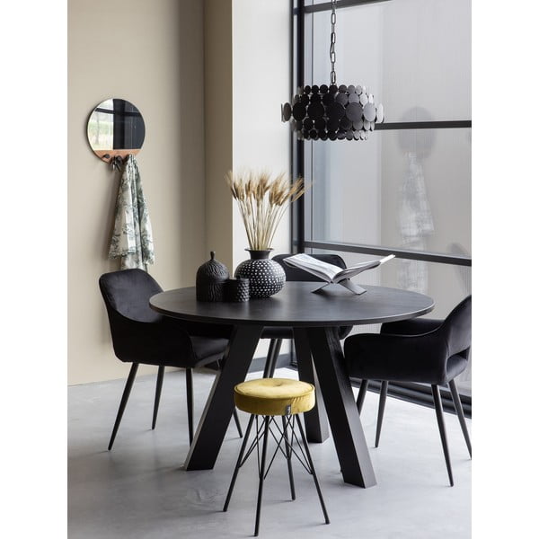 Černá čalouněná jídelní křesla v sadě 2 ks s područkami Jelle – WOOOD-image-1