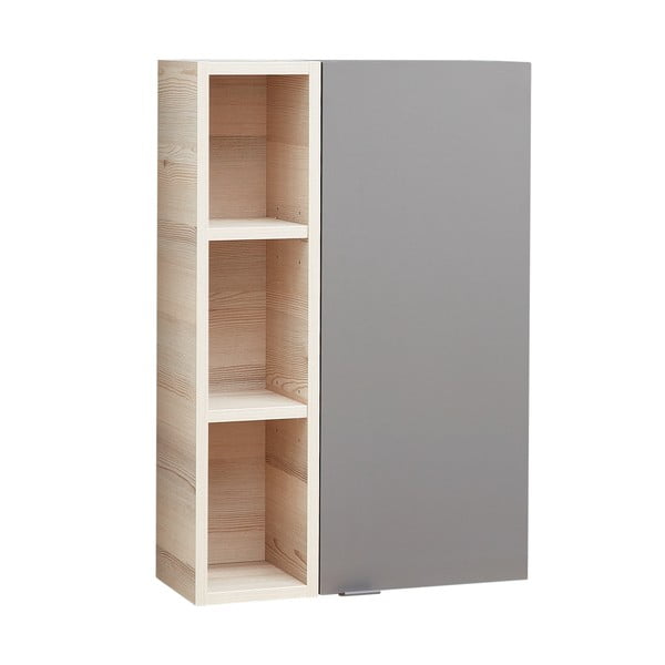 Šedá/v přírodní barvě závěsná koupelnová skříňka v dekoru borovice 70x45 cm Quickset 394 – Pelipal