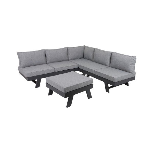 Šedý hliníkový zahradní lounge set pro 4 Donna – Garden Pleasure