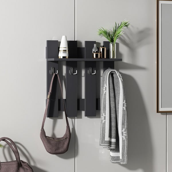 Černý nástěnný věšák Utica – Kalune Design-image-4