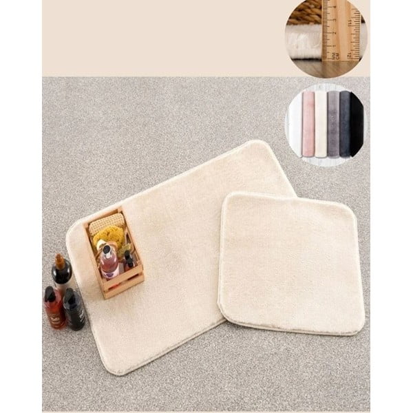 Krémové koupelnové předložky v sadě 2 ks 50x90 cm Plush – Mila Home-image-2