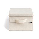 Béžový látkový úložný box s víkem 27x36x19 cm Soft Storage Small – Bigso