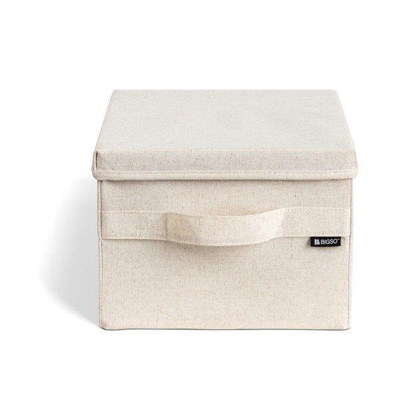 Béžový látkový úložný box s víkem 27x36x19 cm Soft Storage Small – Bigso