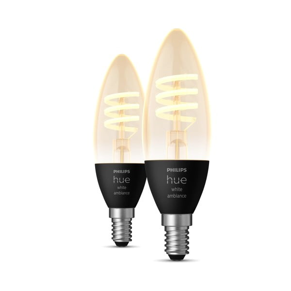 Filamentové smart žárovky v sadě 2 ks E14, 5 W White ambiance – Philips Hue-image-1