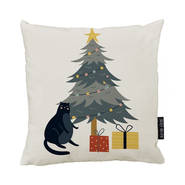 Dekorační polštář s vánočním motivem 45x45 cm Crazy Cat Xmas – Butter Kings