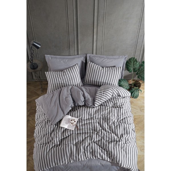 Antracitové povlečení na dvoulůžko 200x200 cm Road Potlu – Mijolnir