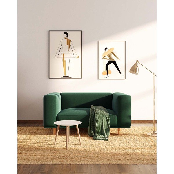 Tmavě zelené sametové relaxační křeslo Kukumo – Ame Yens-image-1