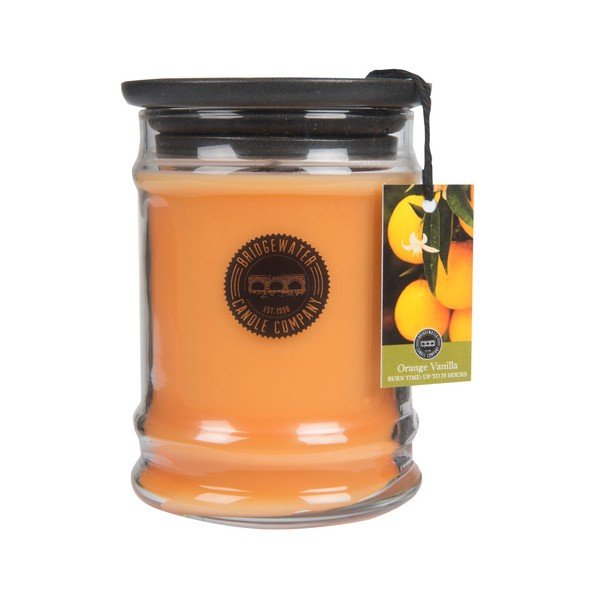 Svíčka ve skleněné dóze s vůní pomeranče a vanilky Bridgewater candle Company, doba hoření 65-85 hodin