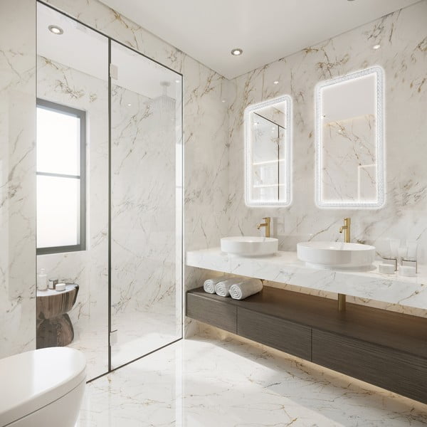 Nástěnné zrcadlo s osvětlením 37x70 cm Yuna – Mirrors and More-image-1