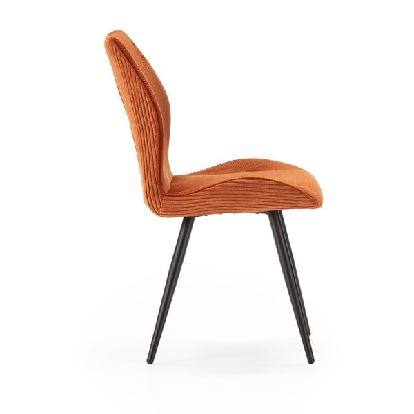 Oranžové manšestrové jídelní židle v sadě 2 ks Adaya – Marckeric-image-3