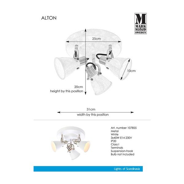 Bílé stropní svítidlo Markslöjd Alton Ceiling 3L-image-1