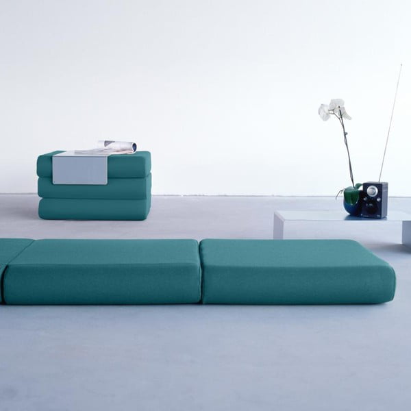 Tyrkysový rozkládací puf Softline Bingo-image-1