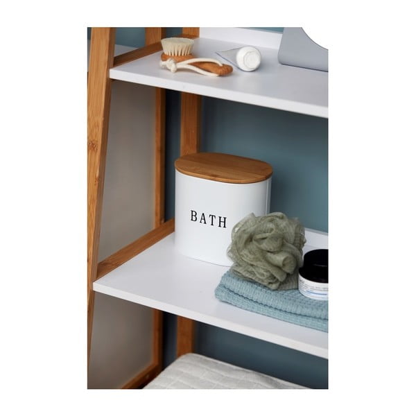 Bílý koupelnový box s víkem Wenko Gara-image-1