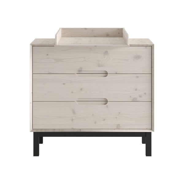 Bílá nízká dětská komoda z borovicového dřeva 100x91 cm Country – Pinio-image-4