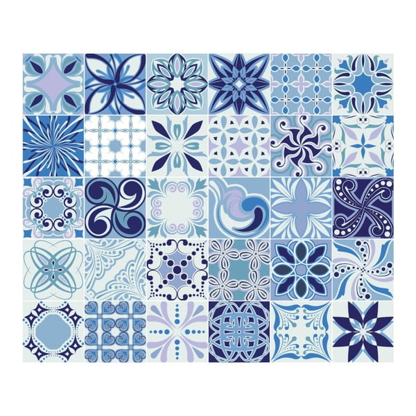 Sada 30 dekorativních samolepek na stěnu Ambiance Madeira, 15 x15 cm-image-2