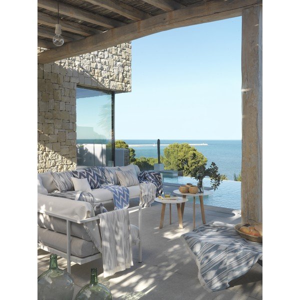 Tmavě modrá deka s příměsí bavlny 140x180 cm Mallorca – Euromant-image-1