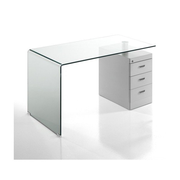 Pracovní stůl se skleněnou deskou 65x125 cm Bow – Tomasucci-image-3