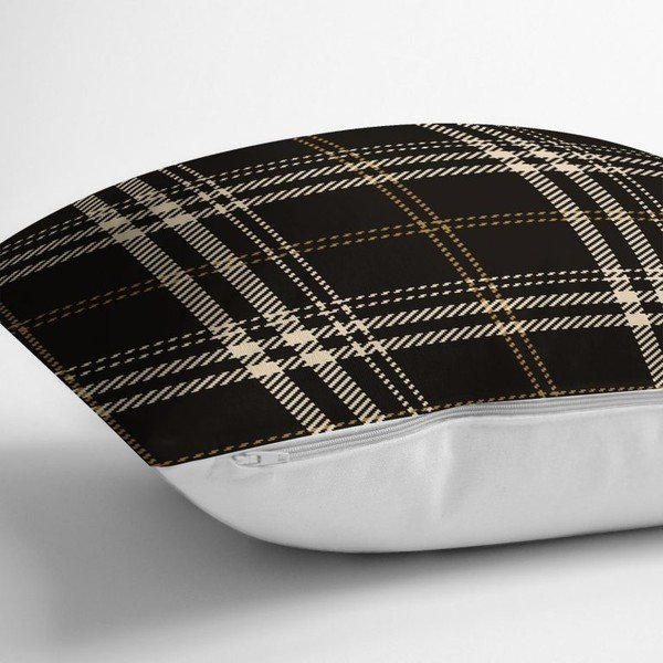 Černobéžový dekorativní povlak na polštář Minimalist Cushion Covers Flannel, 45 x 45 cm-image-1