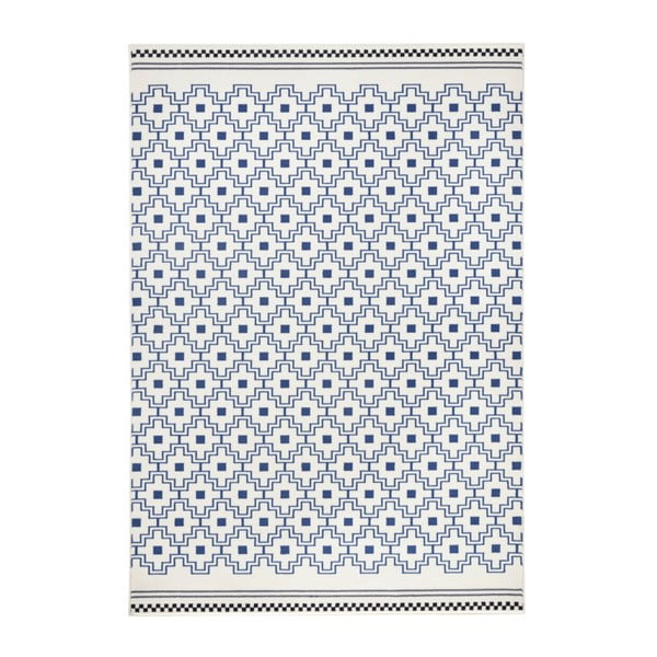 Modrobílý koberec Zala Living Cubic, 200 x 290 cm