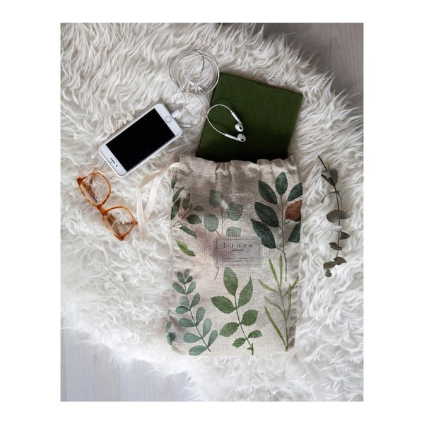 Cestovní vak s příměsí lnu Really Nice Things Eucaliptus, délka 44 cm-image-1