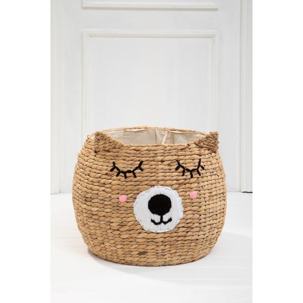 Dětský koš na hračky z vodního hyacintu v přírodní barvě ø 49x40 cm Lidi Cat Face – Premier Housewares-image-2