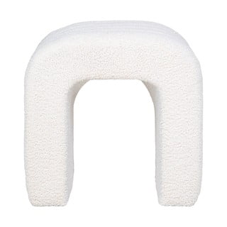 Bílý taburet z textilie bouclé Colma – House Nordic