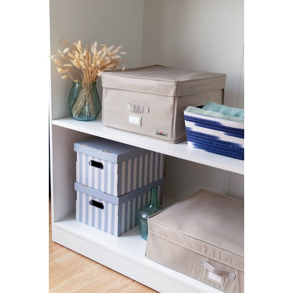 Kartonové úložné boxy s víkem v sadě 2 ks Stripes – Compactor-image-1