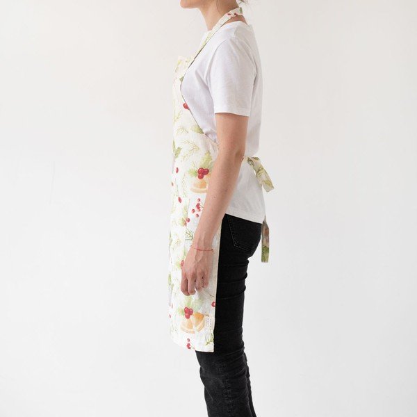 Vánoční lněná zástěra Linen Tales Daily Apron Merry, 80 x 55 cm-image-1