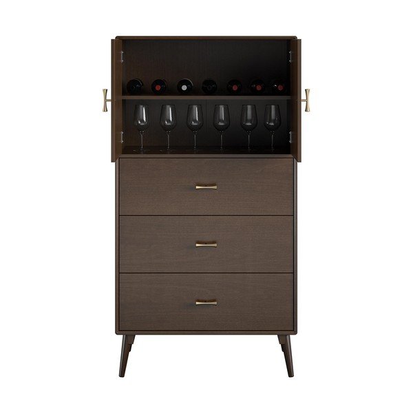 Vysoká komoda v dekoru ořechu 81x152 cm Brittany - Novogratz-image-4