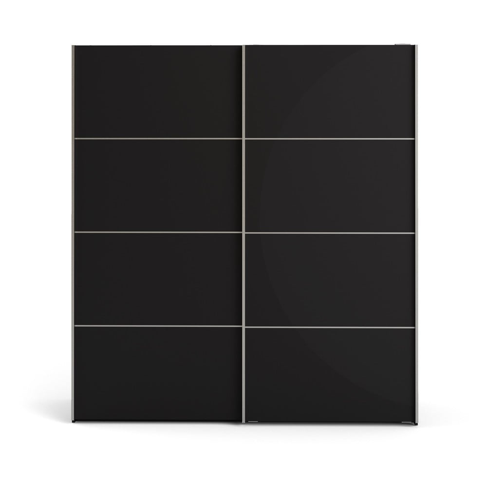 Černá šatní skříň s posuvnými dveřmi 182x202 cm Verona - Tvilum